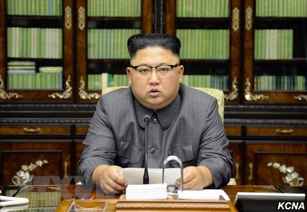 Nhà lãnh đạo Triều Tiên Kim Jong-un phát biểu tại Bình Nhưỡng. (Nguồn: YONHAP/TTXVN)