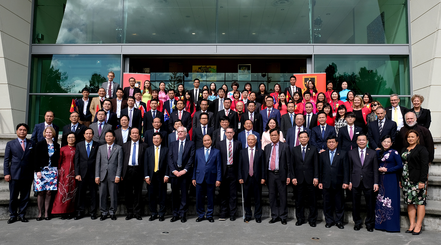 Thủ tướng đối thoại với sinh viên Đại học Waikato Ảnh: VGP/Quang Hiếu