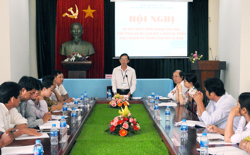 Giám đốc Sở Văn hoá, Thể thao và Du lịch Trương Quốc Phong phát biểu kết luận tại hội nghị. Ảnh: T. Đồng