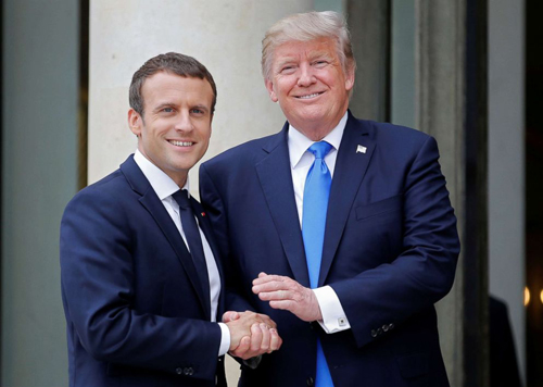 Tổng thống Mỹ, Pháp bất đồng về hồ sơ hạt nhân Iran Tổng thống Pháp Emmanuel Macron và Tổng thống Mỹ Donald Trump. Ảnh: Reuters