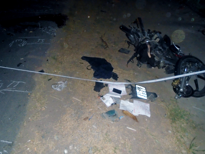 Một ngày xảy ra 2 vụ tai nạn giao thông làm chết 2 người Hiện trường vụ tai nạn ở Giồng Trôm.