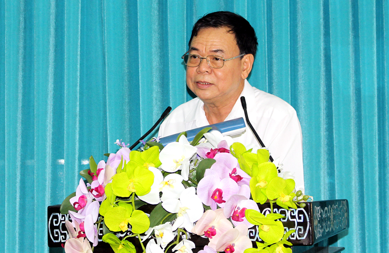 Tỉnh ủy họp mặt cán bộ hưu trí chủ chốt thường kỳ 6 tháng đầu năm 2018 Bí thư Tỉnh ủy Võ Thành Hạo triển khai nhanh Nghị quyết Trung ương lần thứ 7.