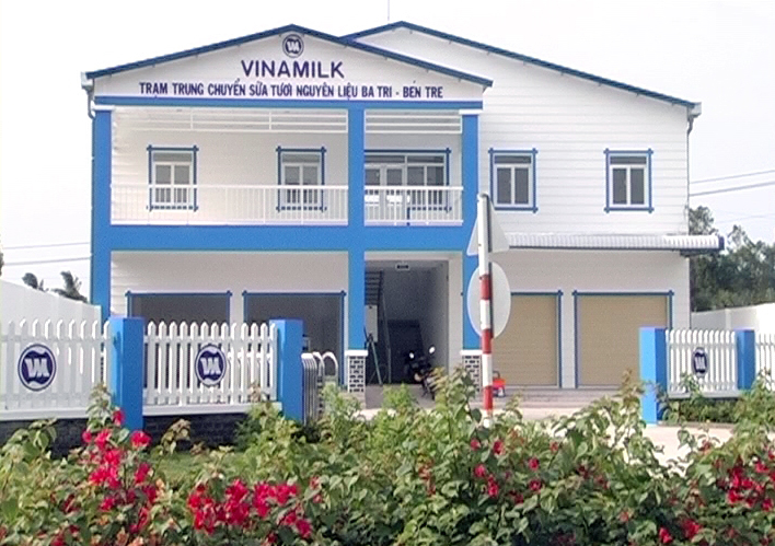 Trạm trung chuyển sữa tươi nguyên liệu Ba Tri chính thức đi vào hoạt động. Ảnh: Trần Xiện