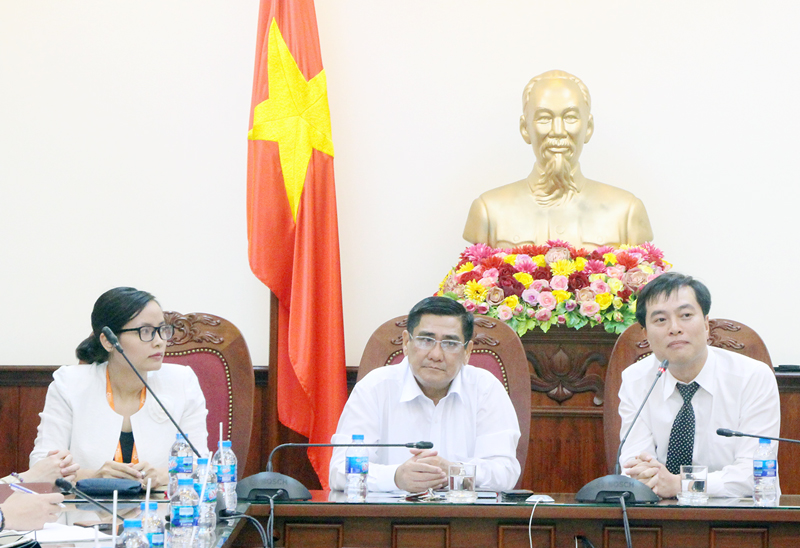 Lãnh đạo tỉnh làm việc với Quỹ Khởi nghiệp doanh nghiệp khoa học và công nghệ Việt Nam Quang cảnh buổi làm việc. Ảnh: Hoa Tranh