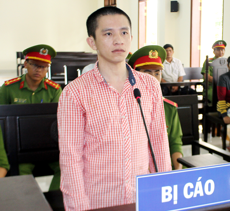 Bị cáo Lê Thanh Tài tại phiên tòa hình sự sơ thẩm ngày 15-6-2018. Ảnh: H. Đức