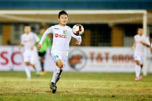 Vòng 20 V-League: Hà Nội thắng ngược Thanh Hóa Quang Hải ghi bàn thứ 9 tại V-League mùa này. Ảnh: TNO