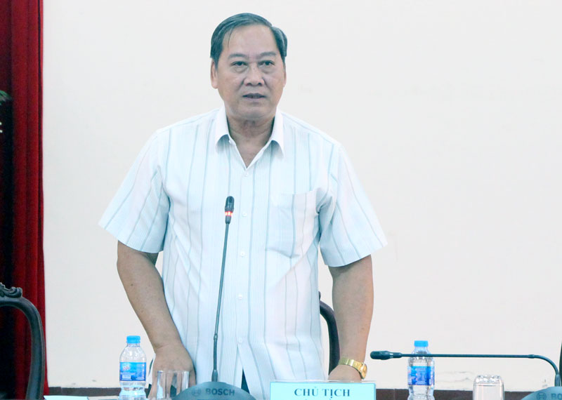 Phó chủ tịch UBND tỉnh, Chủ tịch Hội đồng thẩm định Quy hoạch hạ tầng kỹ thuật viễn thông  Nguyễn Hữu Phước phát biểu kết luận. Ảnh: Ngân Hà