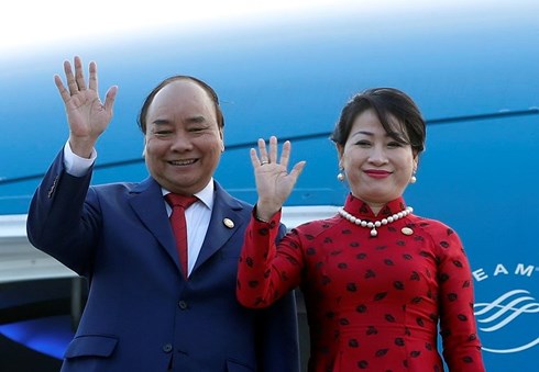 Thủ tướng Chính phủ Nguyễn Xuân Phúc và Phu nhân. Ảnh: Thống Nhất/TTXVN