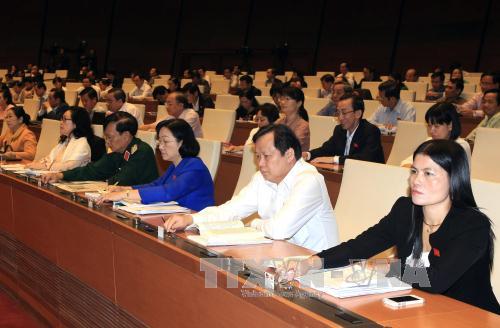Sáng 6-4-2016, các đại biểu Quốc hội bấm nút biểu quyết thông qua Luật Tiếp cận thông tin. Ảnh: Phạm Kiên/TTXVN