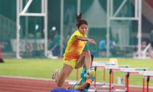 Thu Thảo thực hiện phần thi ở Asiad 2018 tại Jakarta (Indonesia). Ảnh: Xuân Bình