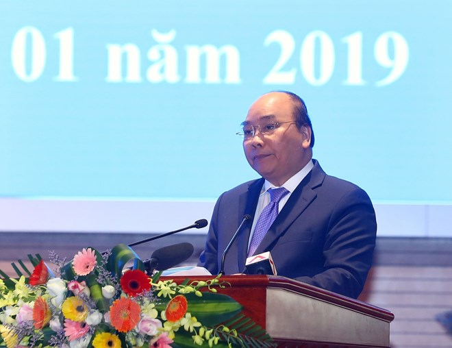 Lễ kỷ niệm 40 năm Ngày chiến thắng chế độ diệt chủng Pol Pot Thủ tướng Nguyễn Xuân Phúc đọc diễn văn tại Lễ kỷ niệm. Ảnh: Thống Nhất/TTXVN