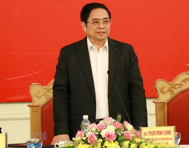Tiểu ban Điều lệ Đảng Đại hội XIII tiến hành phiên họp thứ nhất Ông Phạm Minh Chính, Ủy viên Bộ Chính trị, Bí thư Trung ương Đảng, Trưởng Ban Tổ chức Trung ương, Trưởng Tiểu ban Điều lệ Đảng Đại hội XIII. Nguồn: TTXVN