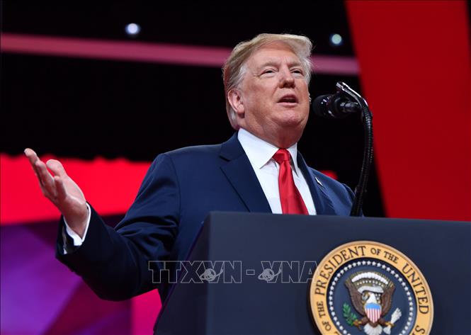 Tổng thống Mỹ Donald Trump phát biểu tại Maryland ngày 2-3-2019. Ảnh: AFP/TTXVN