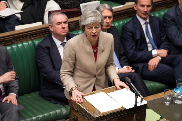 Thủ tướng Theresa MayThủ tướng Theresa May phát biểu tại Hạ viện ngày 29-3-2019. Ảnh: Reuters