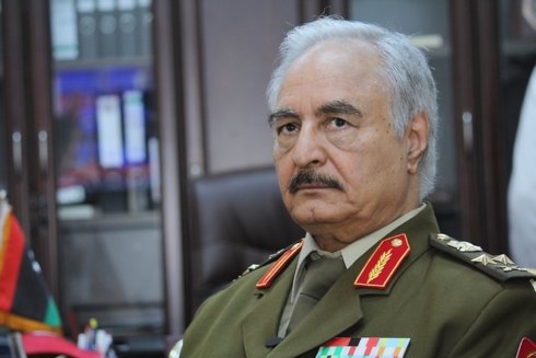 Các nước tuyên bố lập trường về những diến biến mới tại Libya Tướng Khalifa Haftar. Ảnh: KT