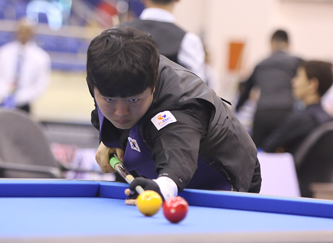 Thần đồng bi-a thế giới Cho Myung Woo bị loại sớm ở nội dung carom 1 băng.