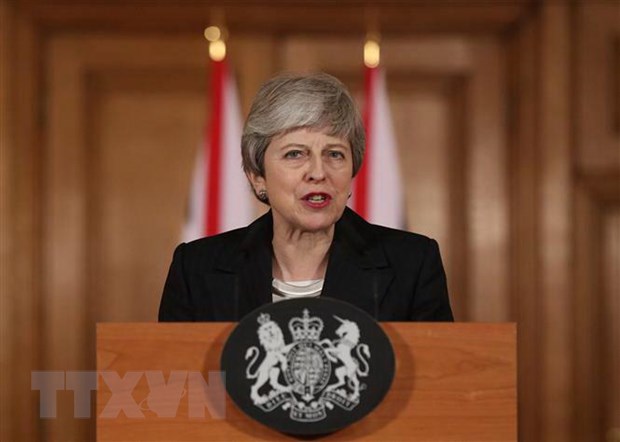 Thủ tướng Anh Theresa May phát biểu tại thủ đô London ngày 20-3-2019. Nguồn: AFP/TTXVN