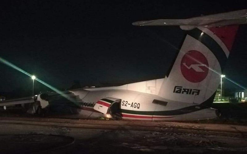 Chiếc máy bay gặp nạn của hãng Biman Bangladesh Airlines. Ảnh: Reuters