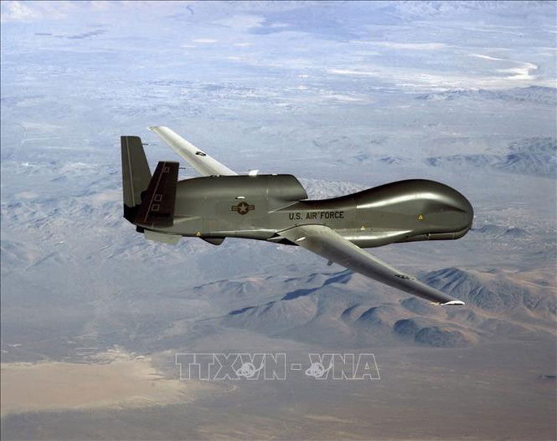 Máy bay trinh sát và do thám không người lái RQ-4 Global Hawk của Mỹ bị lực lượng phòng không Iran bắn rơi. Ảnh: AFP/TTXVN