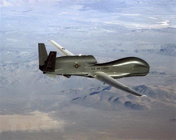 Máy bay trinh sát và do thám không người lái RQ-4 Global Hawk của Mỹ, tương tự máy bay bị lực lượng phòng không Iran bắn rơi. Nguồn: AFP/TTXVN