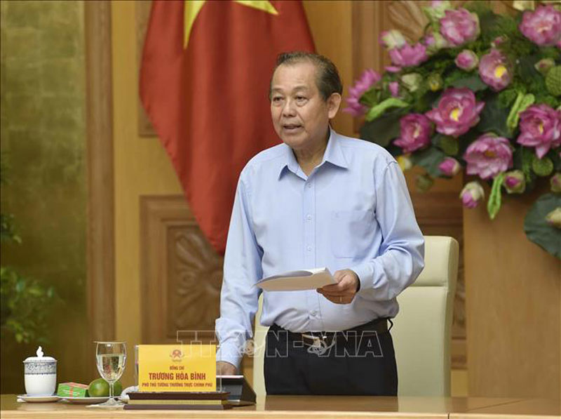 Phó Thủ tướng Thường trực Chính phủ Trương Hòa Bình phát biểu. Ảnh: Doãn Tấn/TTXVN