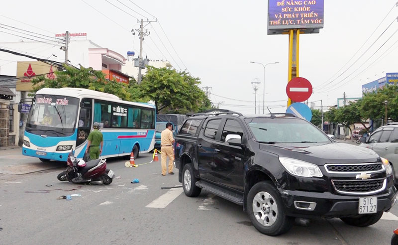 Hiện trường vụ tai nạn giao thông.