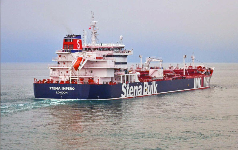 Tàu chở dầu Stena Impero treo cờ Anh bị Iran bắt giữ tại Eo biển Horrmuz.