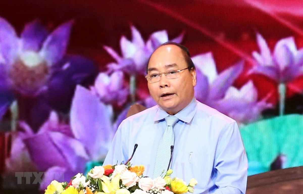 Thủ tướng Nguyễn Xuân Phúc phát biểu tại chương trình. Ảnh: Phương Hoa/TTXVN