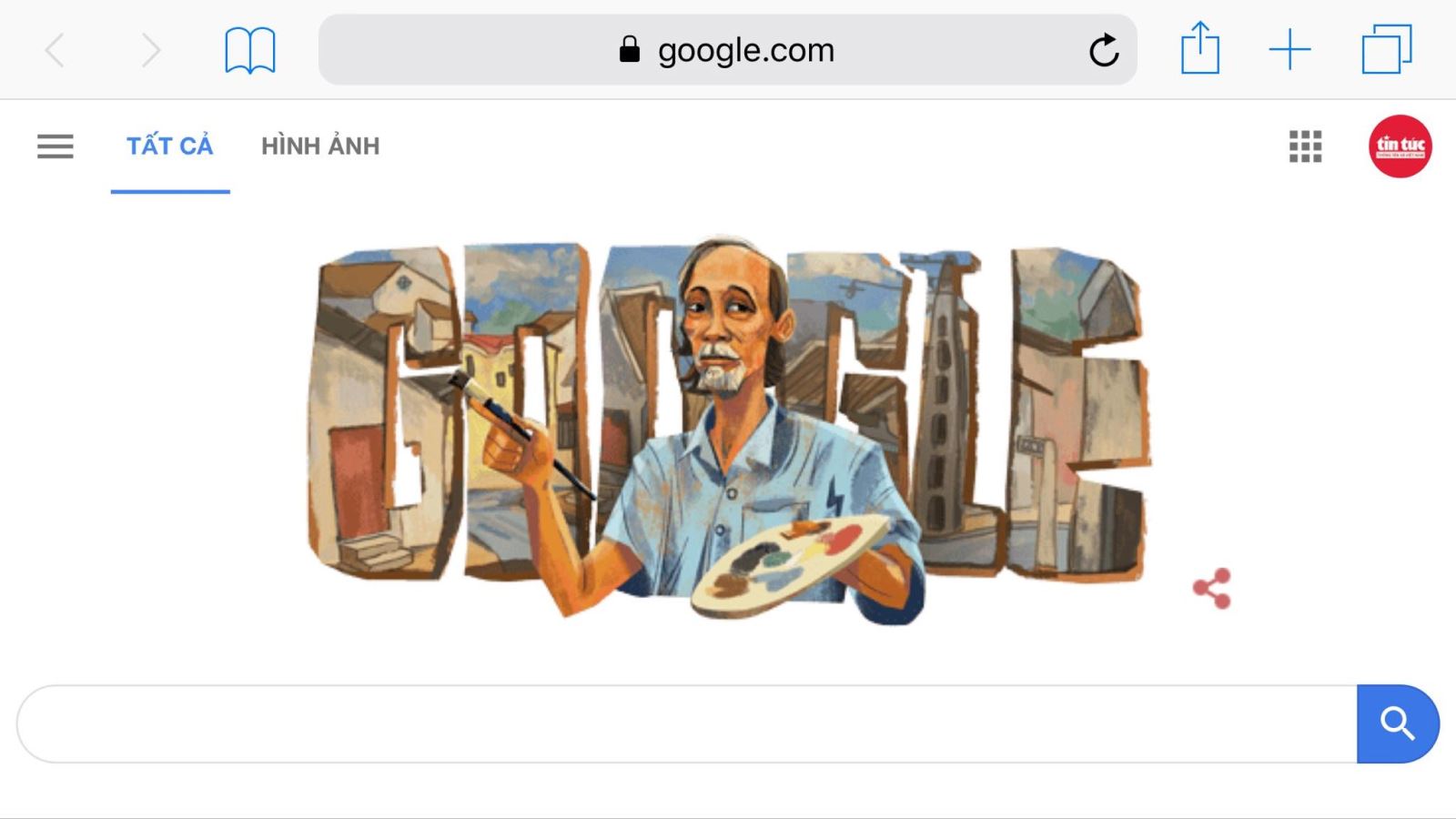 Google vinh danh họa sĩ Bùi Xuân Phái Ảnh chụp màn hình. Ảnh: Thanh Tuấn