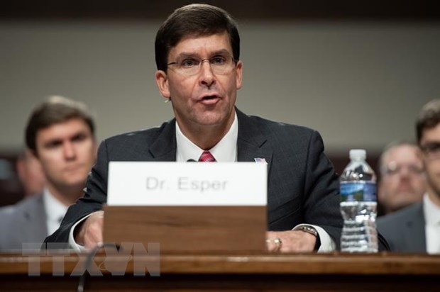 Bộ trưởng Quốc phòng Mỹ Mark Esper. (Ảnh: AFP/TTXVN)