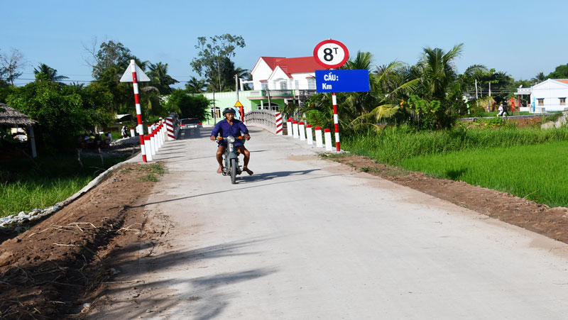 Thi đua chung sức xây dựng Nông thôn mới:
Từ chủ trương đến hành động Đường nông thôn mới xã Phú Ngãi (Ba Tri). Ảnh: H.Hiệp