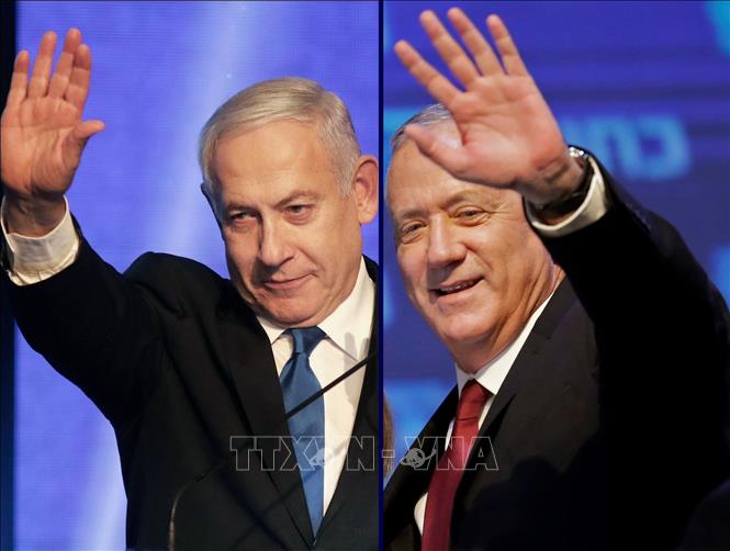 Thủ tướng Israel Benjamin Netanyahu (trái) và lãnh đạo đảng liên minh Xanh-Trắng Benny Gantz. Ảnh: AFP/TTXVN