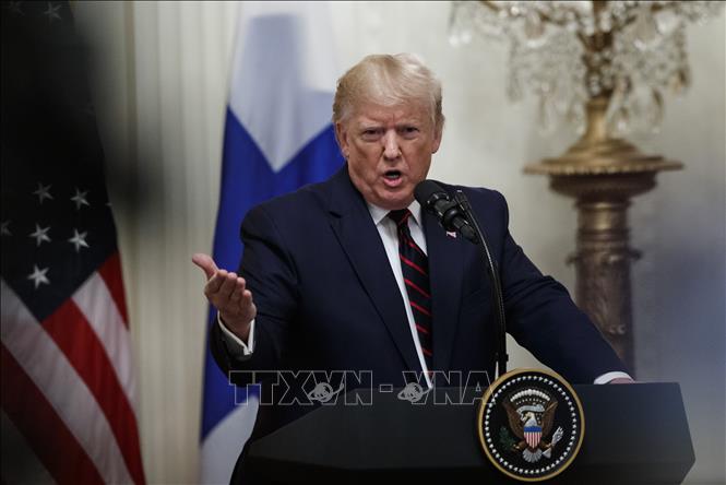 Tổng thống Mỹ Donald Trump trong một cuộc họp báo ở Washington, DC ngày 2-10-2019. Ảnh: THX/TTXVN