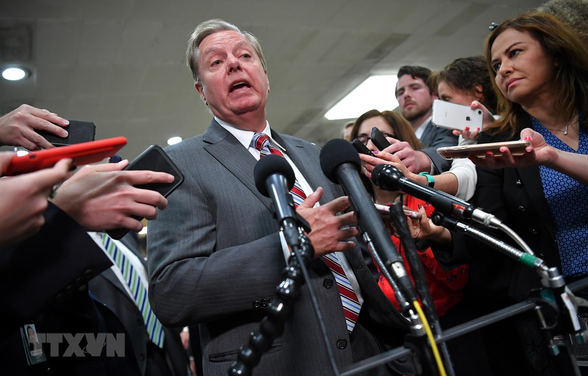 Thượng nghị sĩ Lindsey Graham phát biểu với báo giới tại Washington, DC., ngày 21-5-2019. (Ảnh: AFP/TTXVN)