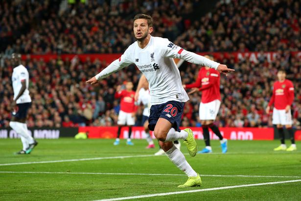 Lallana đã ghi bàn giúp Liverpool tránh khỏi thất bại trước MU ở Ngoại hạng Anh