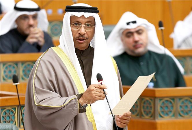 Thủ tướng Kuwait Jaber al-Mubarak al-Sabah tại phiên họp Quốc hội ở Kuwait City. Ảnh: AFP/TTXVN