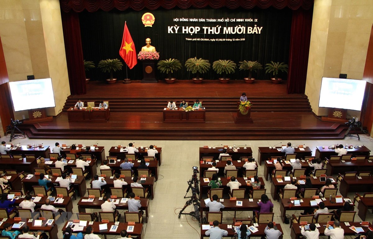 Bế mạc Kỳ họp thứ 17, Hội đồng Nhân dân Thành phố Hồ Chí Minh khóa IX. (Ảnh: Hứa Chung/TTXVN)
