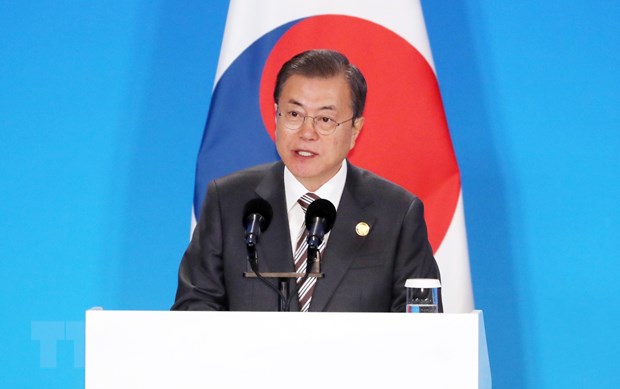 Tổng thống Hàn Quốc Moon Jae-in. (Ảnh: Yonhap/TTXVN)