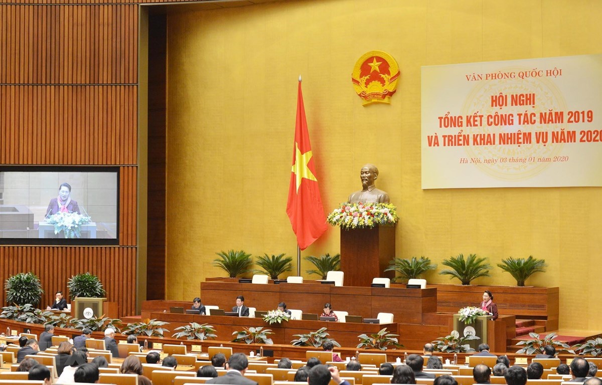 Chủ tịch Quốc hội Nguyễn Thị Kim Ngân phát biểu chỉ đạo hội nghị. Ảnh: Trọng Đức/TTXVN