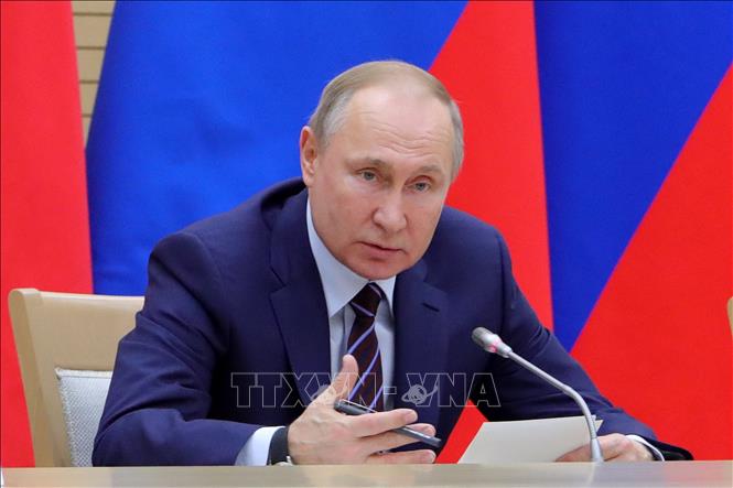 Tổng thống Nga Vladimir Putin trong bài phát biểu tại Moskva ngày 16-1-2020. Ảnh: AFP/TTXVN