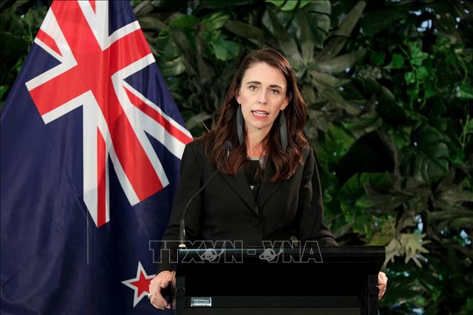 Thủ tướng New Zealand Jacinda Ardern tại cuộc họp báo ở Auckland ngày 8-10-2019. Ảnh: AFP/TTXVN