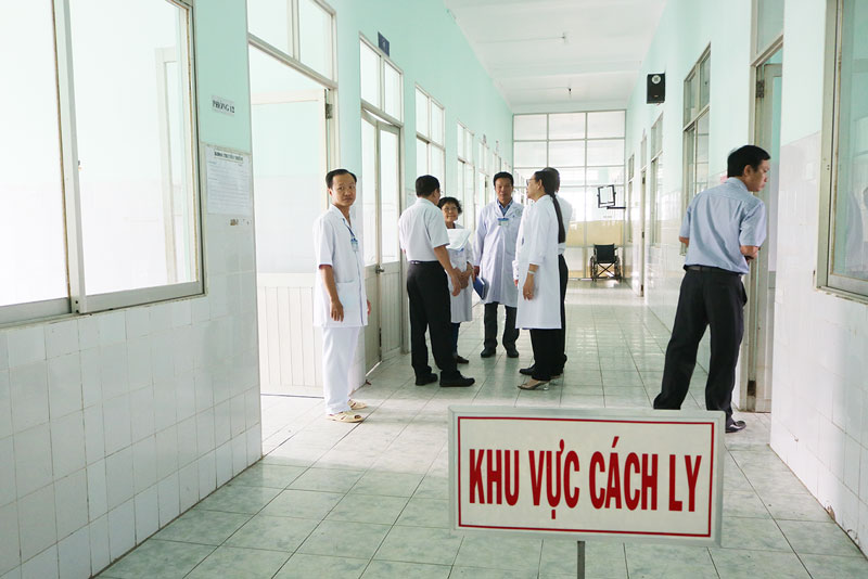 Khu vực cách ly tại Bệnh viện Đa khoa khu vực Cù Lao Minh.