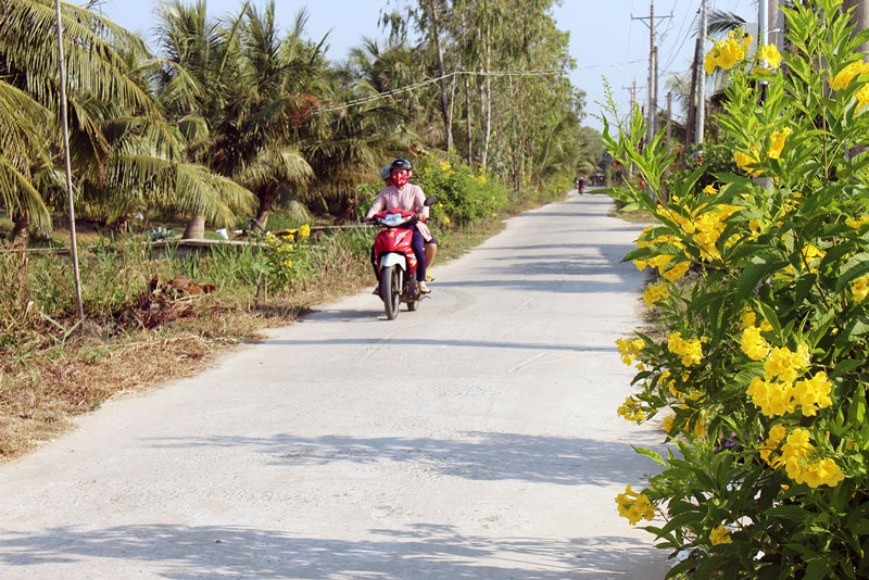 Đường bê-tông Ao Vuông xã Phú Long.