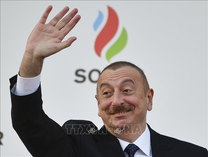 Tổng thống Azerbaijan Ilham Aliyev tại một sự kiện ở thủ đô Baku ngày 28-4-2019. Ảnh: AFP/TTXVN