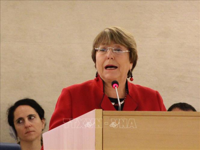 Cao ủy LHQ về nhân quyền, Michelle Bachelet. Ảnh: Hoàng Hoa/PV TTXVN tại Thụy Sĩ