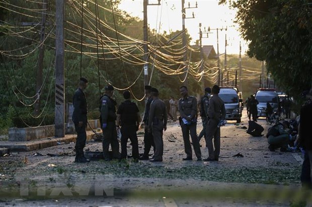 Hiện trường một vụ nổ bom ở Thái Lan. Nguồn: AFP/TTXVN