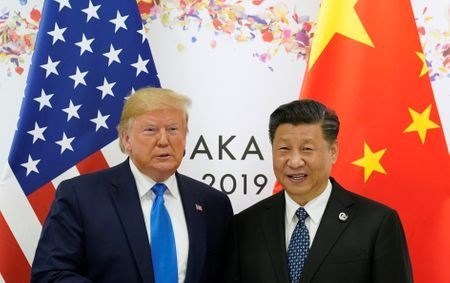 Tổng thống Mỹ Donald Trump và Chủ tịch Trung Quốc Tập Cận Bình tại cuộc gặp ở Osaka, Nhật Bản hồi năm 2019. (Nguồn: Reuters)