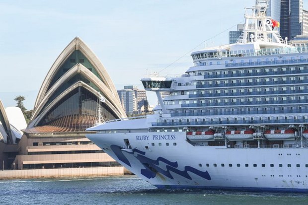 Tàu du lịch Ruby Princess rời cảng Kembla. (Nguồn: Getty Images)