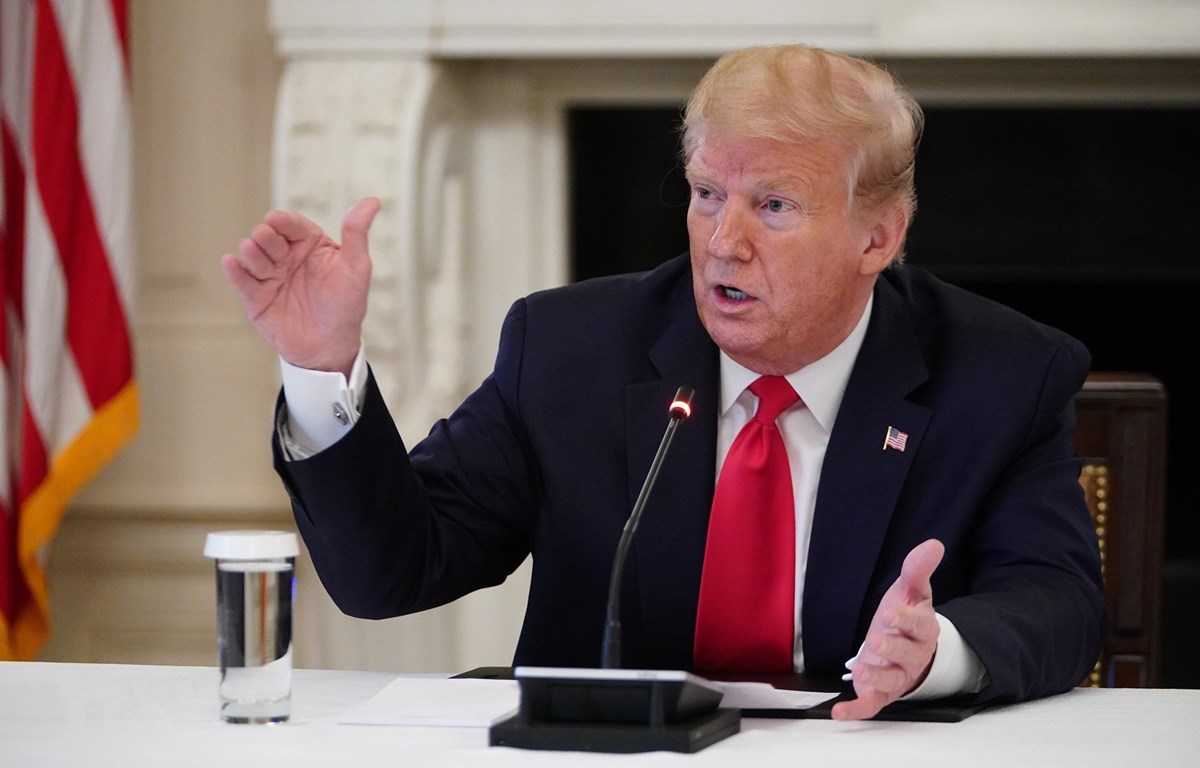 Tổng thống Mỹ Donald Trump phát biểu tại Nhà Trắng ngày 29-4-2020. (Ảnh: AFP/TTXVN)