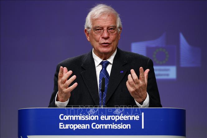 Đại diện cấp cao về chính sách an ninh và đối ngoại của EU Josep Borrell phát biểu tại Brussels, Bỉ. Ảnh: AFP/TTXVN